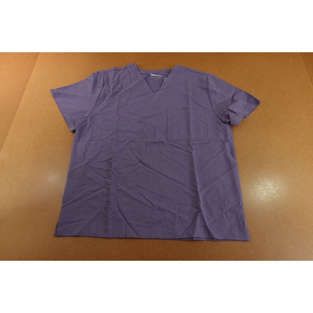 Mandala Mens Size Large Nightshade Short Sleeve V Neck 2 Pocket Scrub Top NWT
